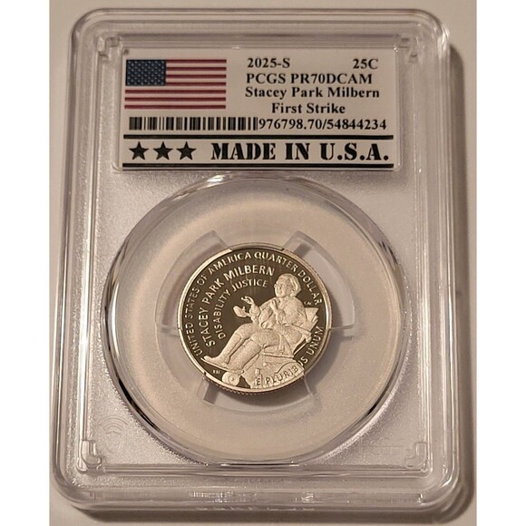 2025 S Clad Stacey Park Milbern Quarter PR70 DCAM PCGS FS Made in USA Label - Picture 1 of 2
